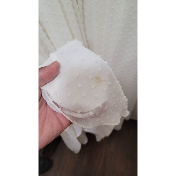 Galina plus size wedding dress Halter Neck  With Bow Back & Polka Dot Texture Si - Picture 12 of 14